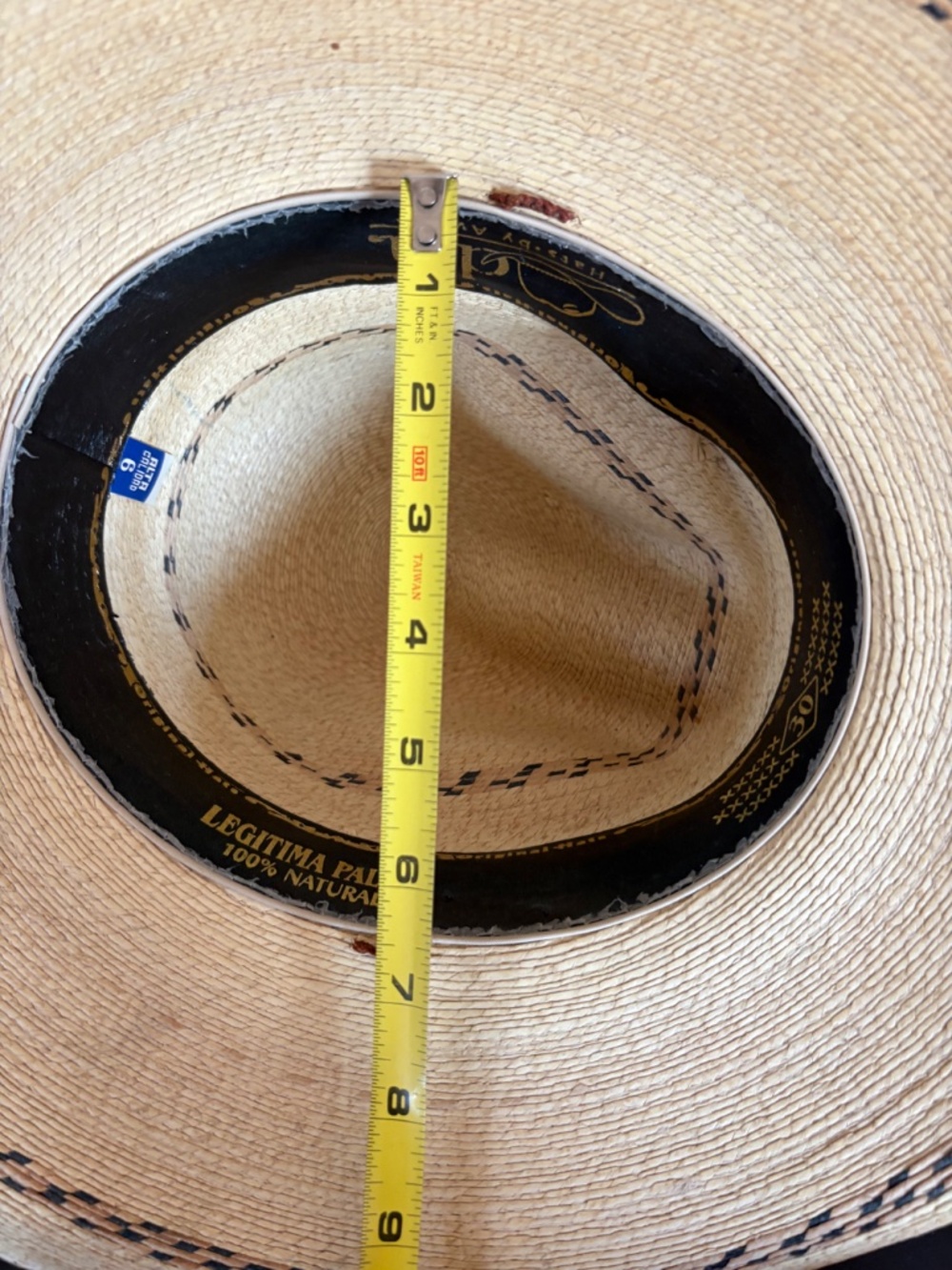 D.A. Hats by Avelar Authentic Sahuayo Palm Leaf Gus Cowboy Hat - Size 6 (21”) - Picture 13 of 17